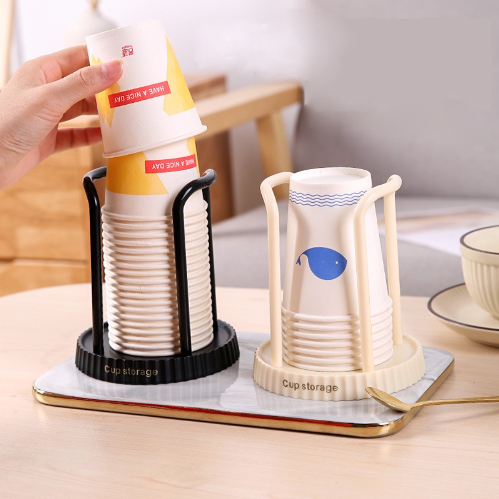 Coffee Tea Paper Cups - 使い捨てカップホルダーデスクトップ紙コップオーガナイザークリエイティブ非穴あき収納ラックホームオフィスコーヒーティーアクセサリー