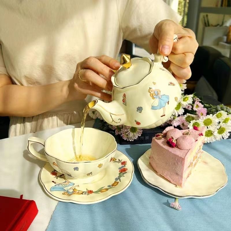 Coffee Tea Gift - アリス セラミックティーコーヒーセット ウサギデザイン 高級誕生日プレゼント 親友ギフト 母子コーヒーポットセット