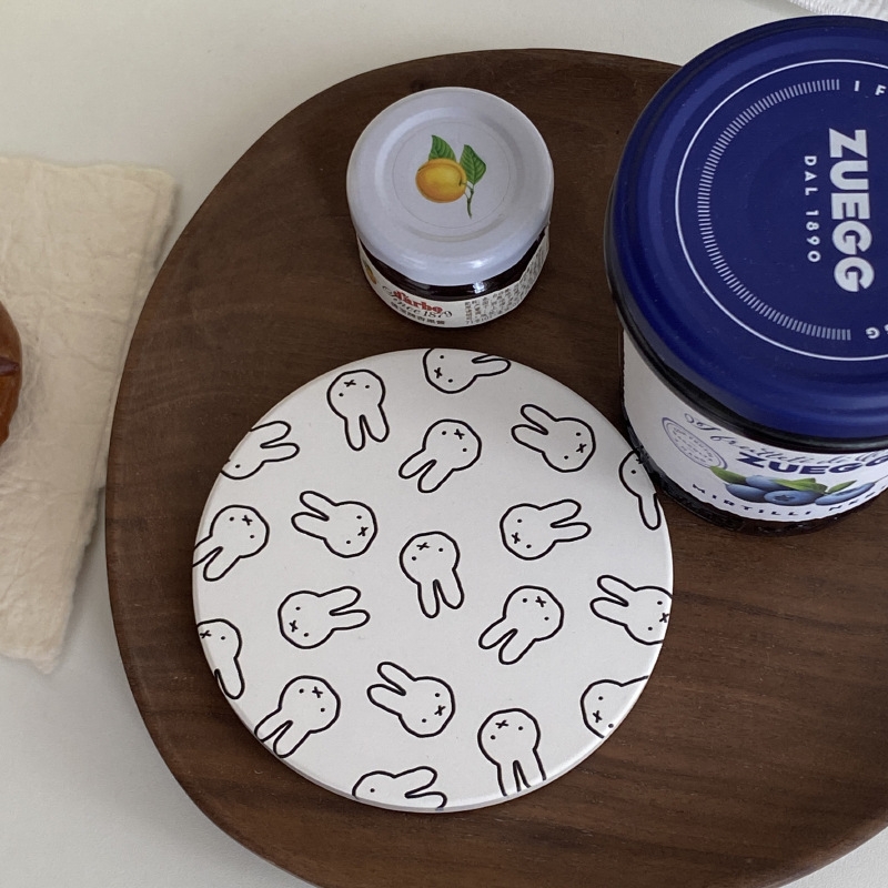 Coffee Tea - ホットキュートミッフィーシリーズコーヒーカップコースター漫画創造性プリントセラミック吸収性コースターラウンド耐熱ティーカップマット