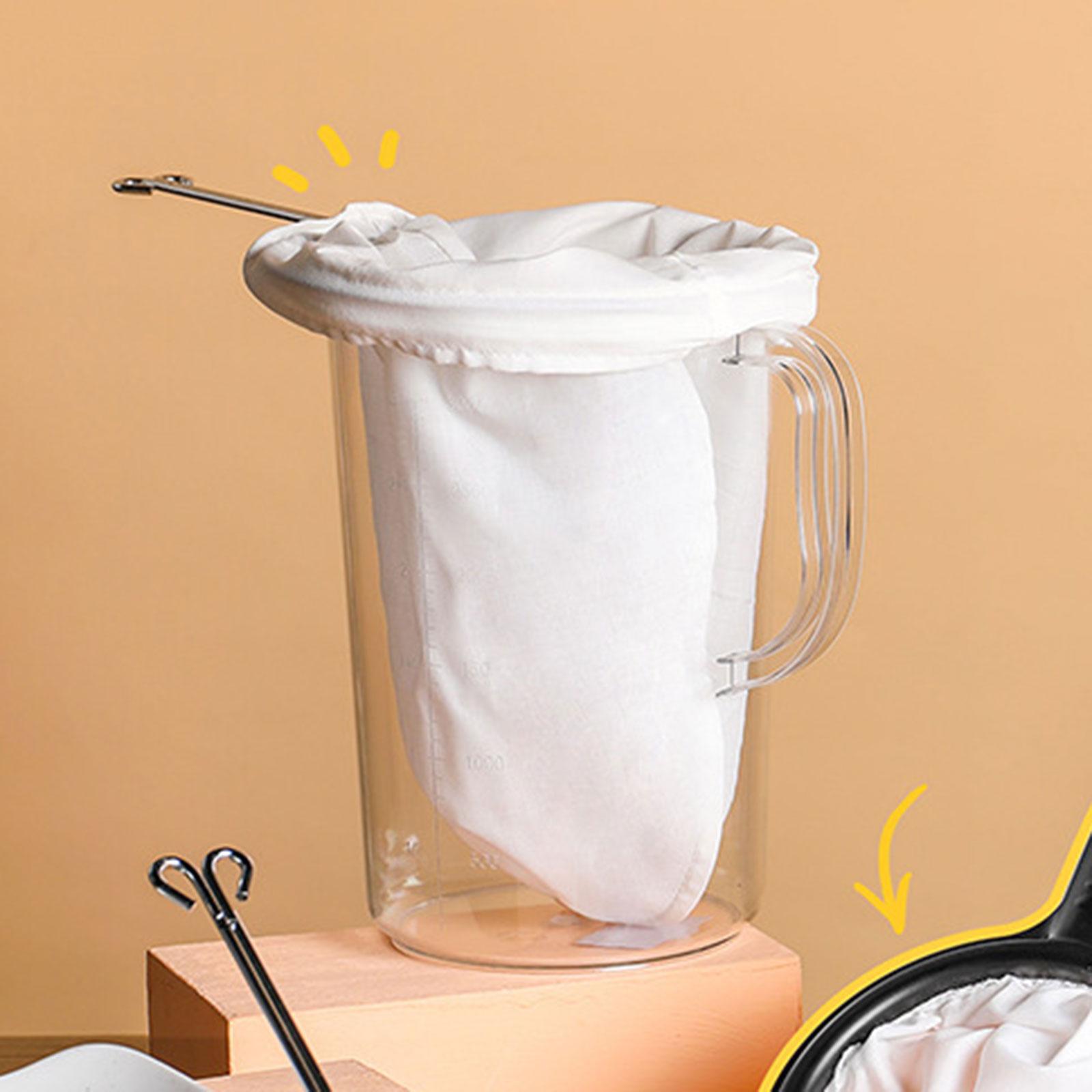 Coffee Tea Thai - ファインメッシュストレーナーバッグ 伝統的なタイ式茶こし 食品ストレーナー ジッパー付きで取り外し可能 コーヒー・紅茶フィルターバッグ 茶油用