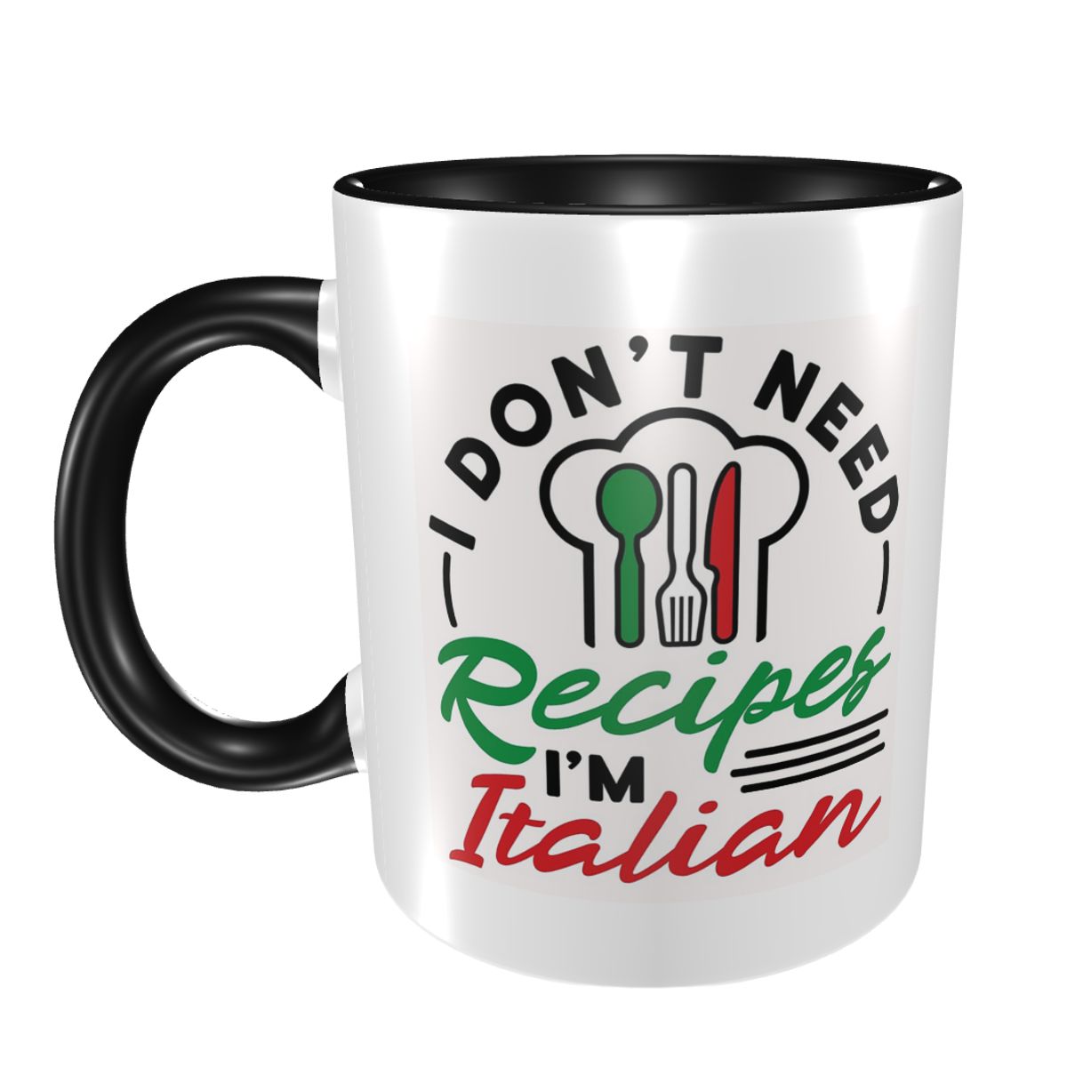 Coffee Tea Recipe - レシピはいらない、私はイタリア人です。パスタマグ、面白いセラミックコーヒーカップ、ティーカップ、ミルクカップ、ドリンクウェア、女性、男性へのギフト。