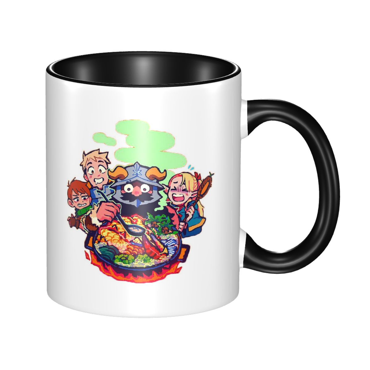 Coffee Tea Recipe - 戦士おいしいダンジョンレシピが入った面白いセラミックコーヒーマグカップ、お茶用マグカップ、ミルクカップ、ドリンクウェア、友達へのギフト