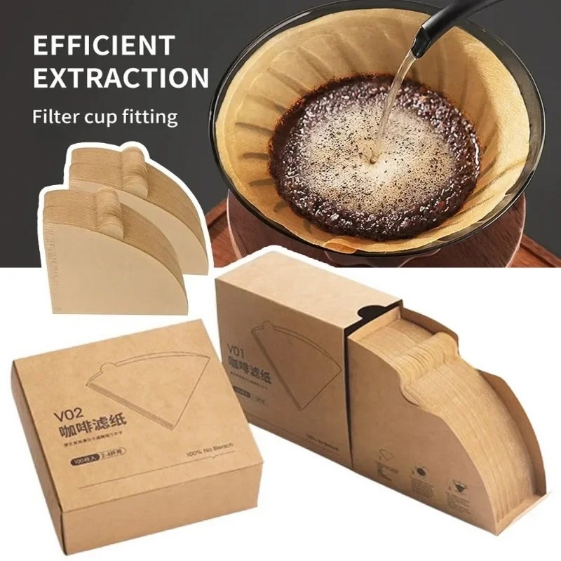 Coffee Tea Paper Cups - ウッドパルプ02コーンフィルター ポアオーバー 2～4カップ用 ナチュラルドリップコーヒーペーパーフィルター メーカーアクセサリー