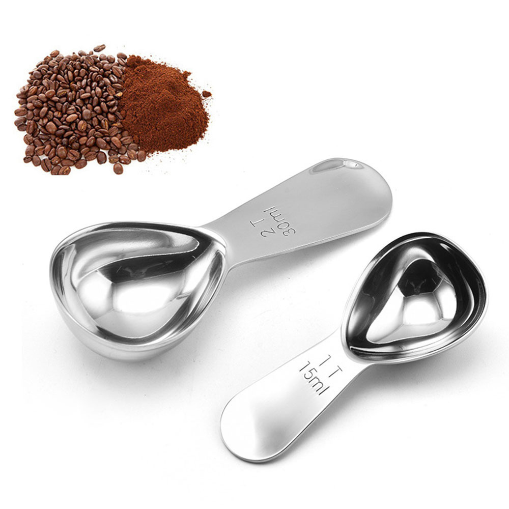 Coffee Tea Sugar Set - 15 ミリリットル/30 ミリリットルステンレス鋼コーヒースプーンコーヒー計量スクープ目盛り付き計量スプーン豆茶砂糖バリスタツール