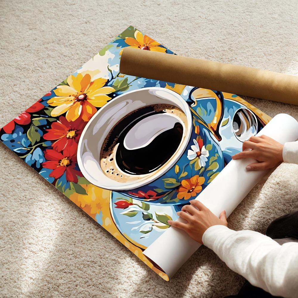 アフタヌーンティーコーヒーカップポスターHDアート粘着壁防水 - Wallpaper Coffee And Tea のレビューと価格