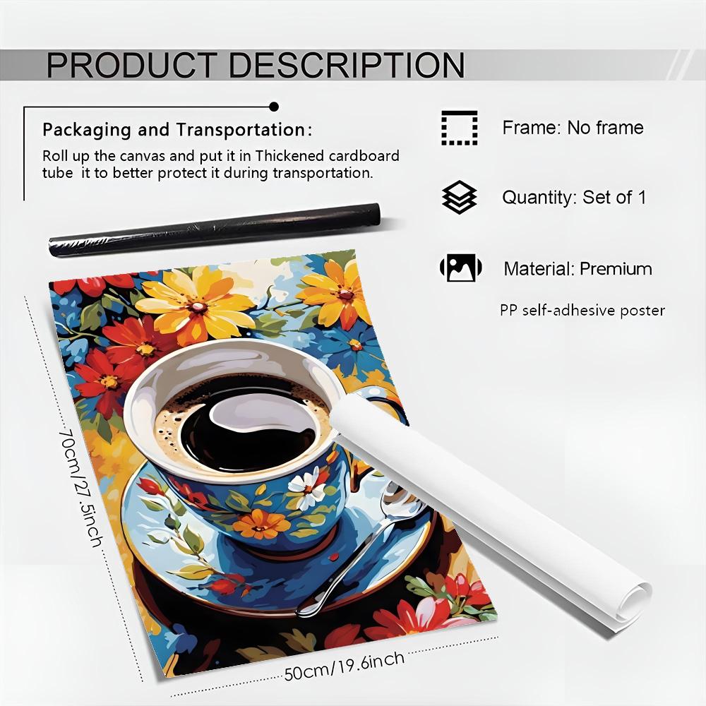 アフタヌーンティーコーヒーカップポスターHDアート粘着壁防水 - Wallpaper Coffee And Tea のレビューと価格
