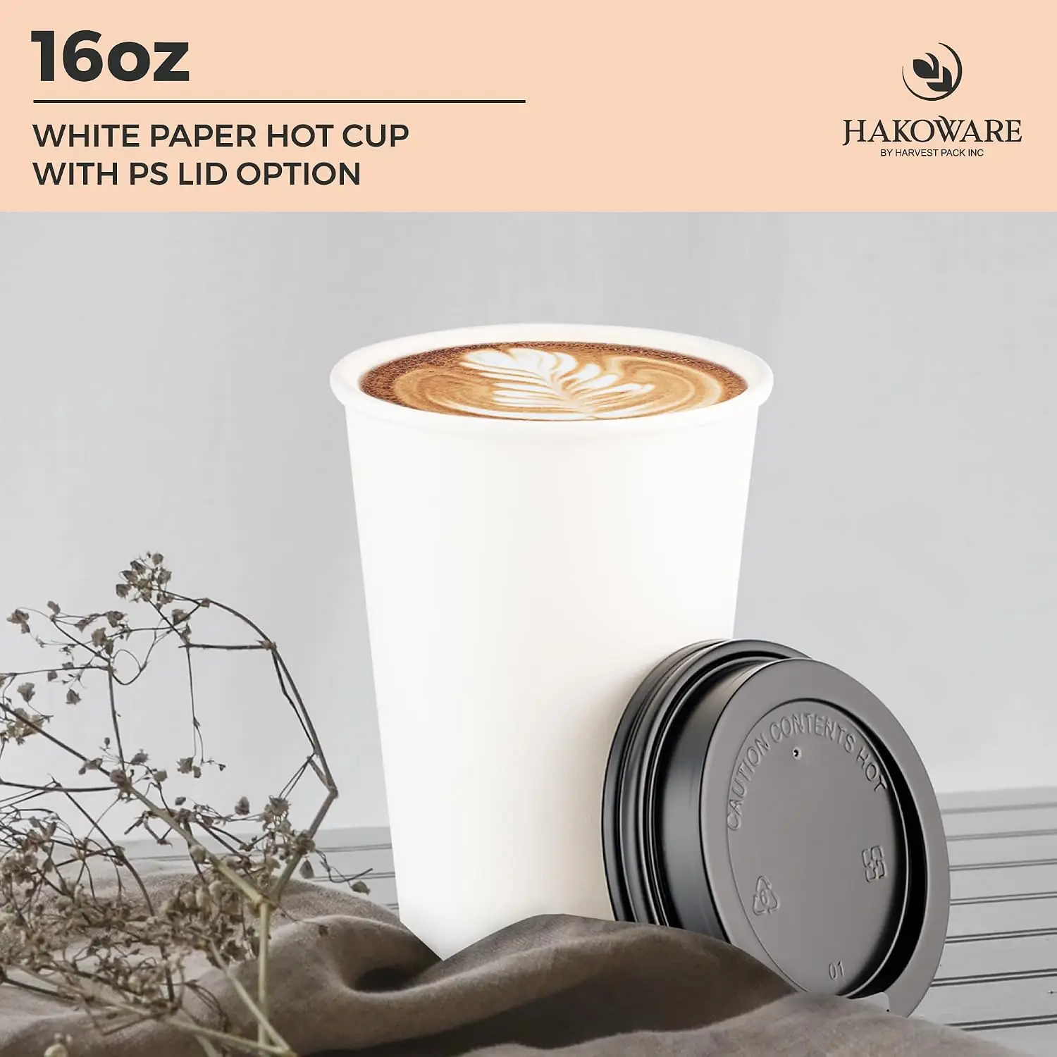 [1000セット]ハーベストパック 16オンス 白色シングル - Wallpaper Coffee And Tea のレビューと価格