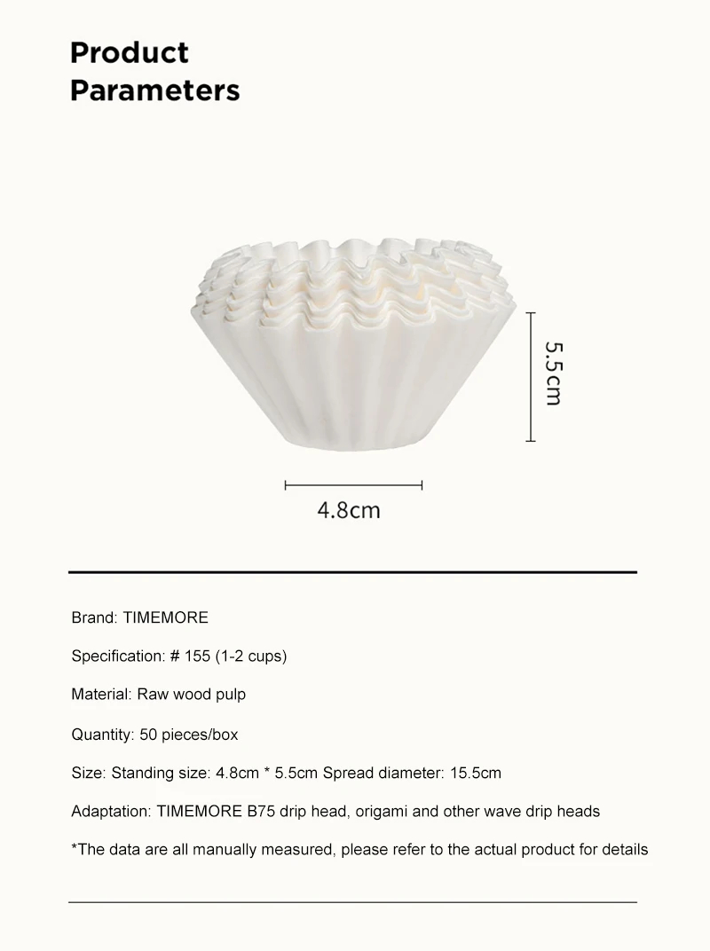 TIMEMORE 1-2 カップバスケットコーヒーペーパーフ - Coffee Tea Paper Cups のレビューと価格