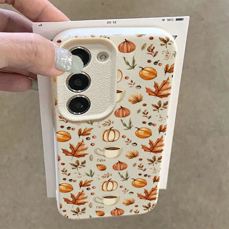 秋のカボチャコーヒーイラストケース Samsung A56ケ - Coffee&Tea House Menu のレビューと価格