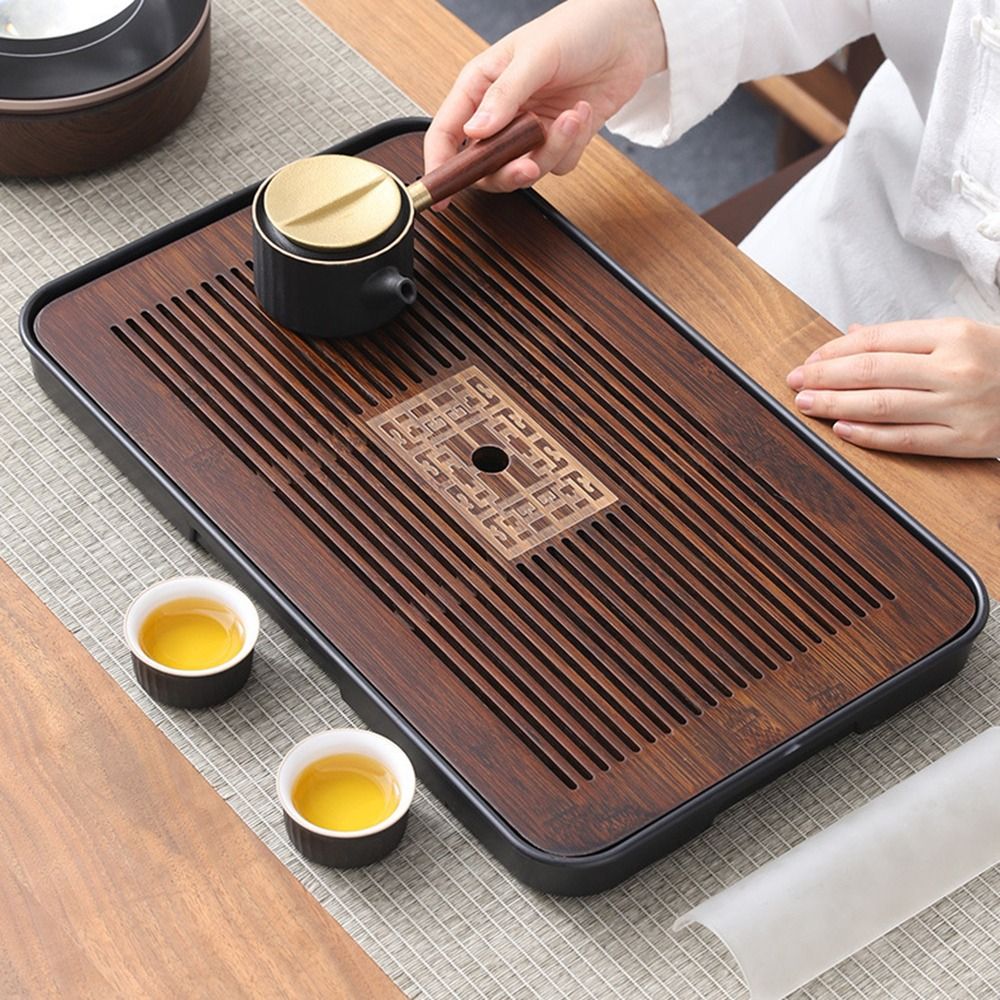 新しい竹製ティートレイ 43.5x26.5cm 貯水ティーサ - Bamboo Tea Tray のレビューと価格