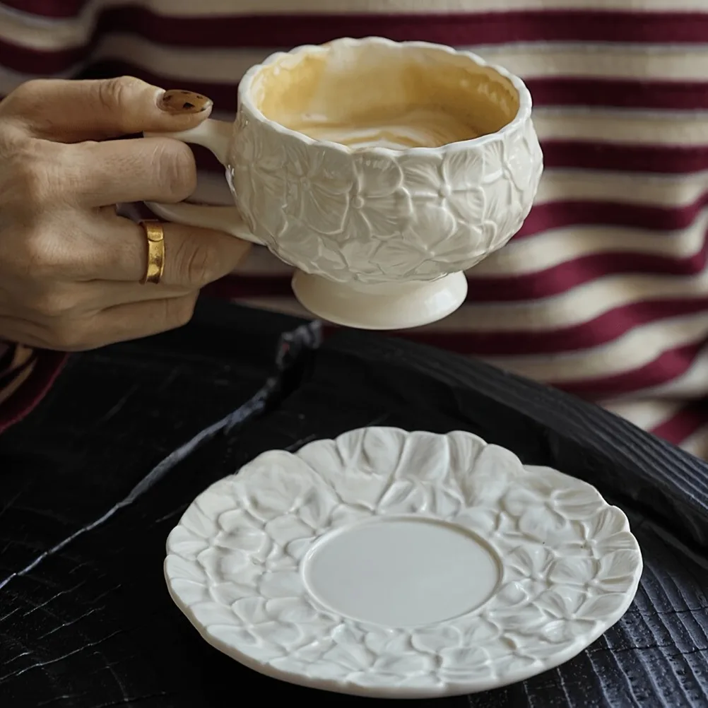 フランスのクリームレリーフコーヒーカップセット カフェアフタ - Coffee Tea Gift のレビューと価格