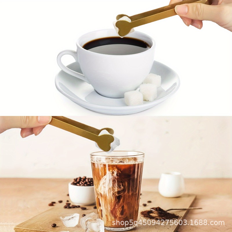 4/6 個ステンレス鋼ハート型ミニトング砂糖/アイスキューブ - Coffee Tea Sugar Set のレビューと価格