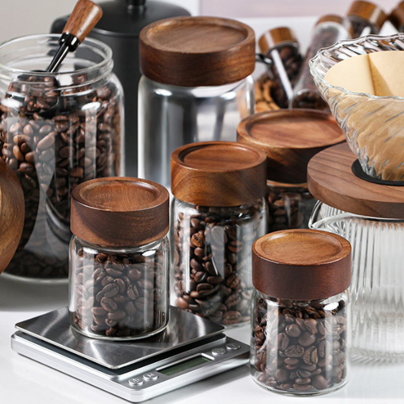 コーヒー豆保存容器チューブディスプレイラックティーボトルガラ - Coffee Tea Gift のレビューと価格