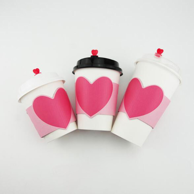 100個使い捨てカップのための12/16オンスカップピンクハ - Coffee Tea Paper Cups のレビューと価格