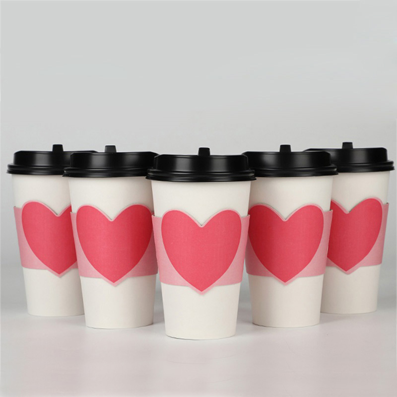 100個使い捨てカップのための12/16オンスカップピンクハ - Coffee Tea Paper Cups のレビューと価格
