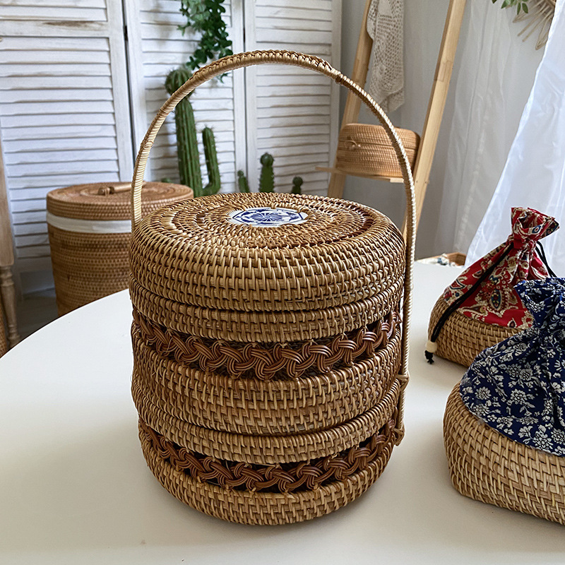 ベトナム産ラタン製二層フードボックス、卓上コーヒーテーブル、 - Vietnam Coffee Tea のレビューと価格