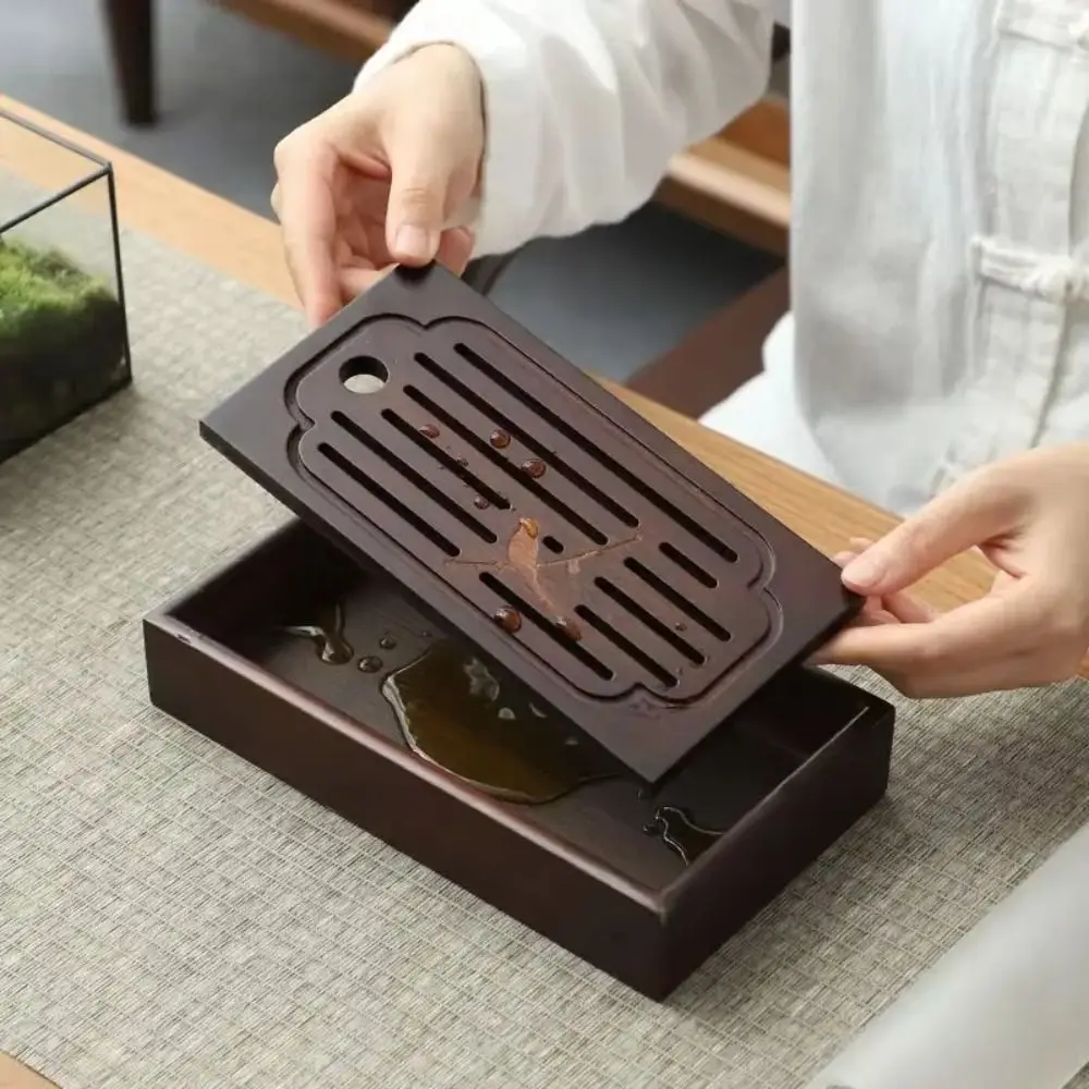 ミニ天然竹中国茶盆長方形取り外し可能な茶排水板排水シンプルな - Bamboo Tea Tray のレビューと価格