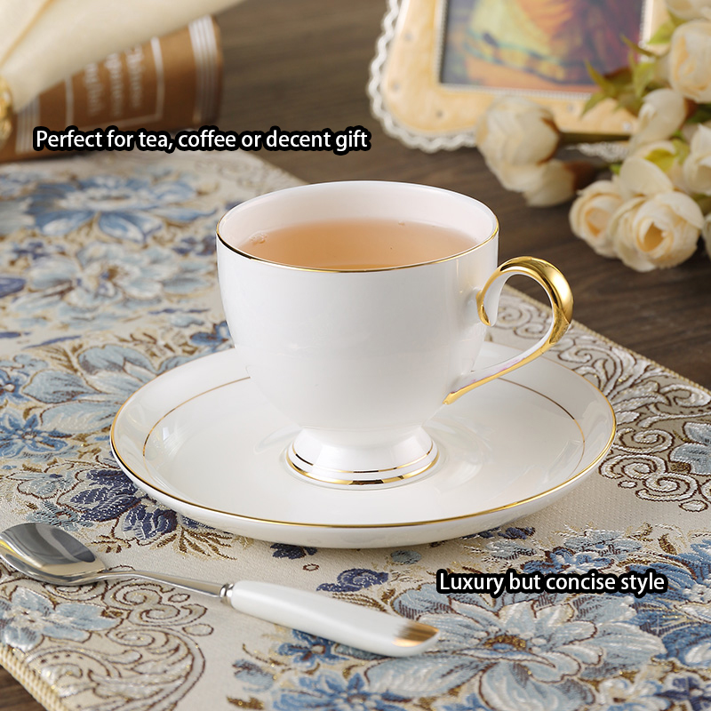 グレースボーンチャイナコーヒーセットホワイトゴールド磁器ティ - Coffee Tea Sugar Set のレビューと価格
