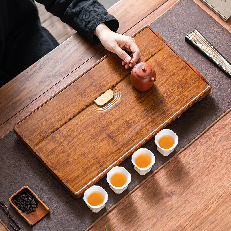家庭用、茶室、オフィス向けの頑丈な竹製茶台、引き出し式収納と - Bamboo Tea Tray のレビューと価格