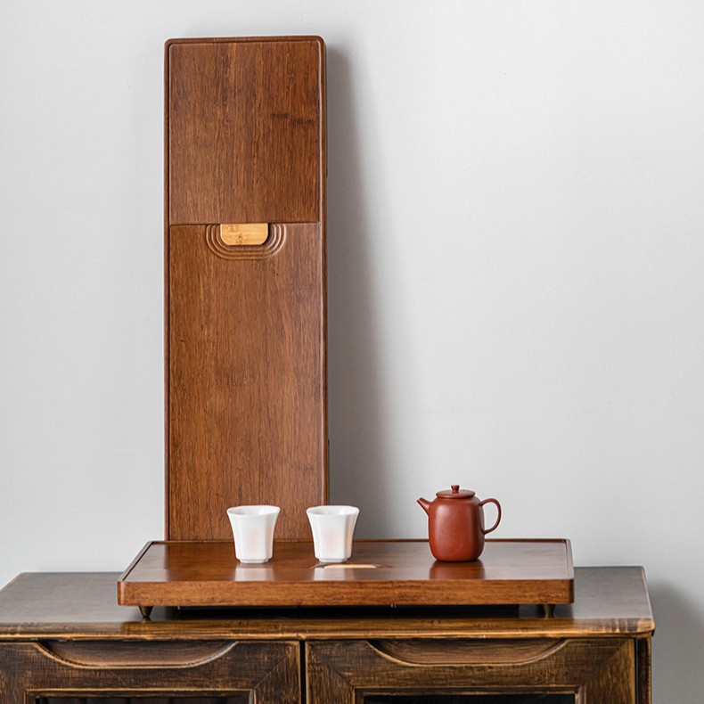 家庭用、茶室、オフィス向けの頑丈な竹製茶台、引き出し式収納と - Bamboo Tea Tray のレビューと価格