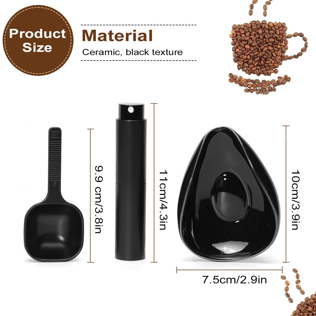 Leeseph コーヒー豆計量カップとスプーンセット、セラミ - Coffee Tea Sugar Set のレビューと価格