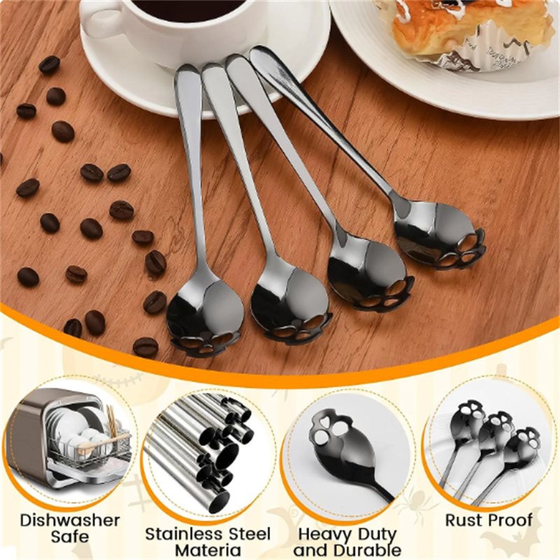 1 個コーヒースプーンクリエイティブスカル形状ティースプーン - Coffee Tea Sugar Set のレビューと価格