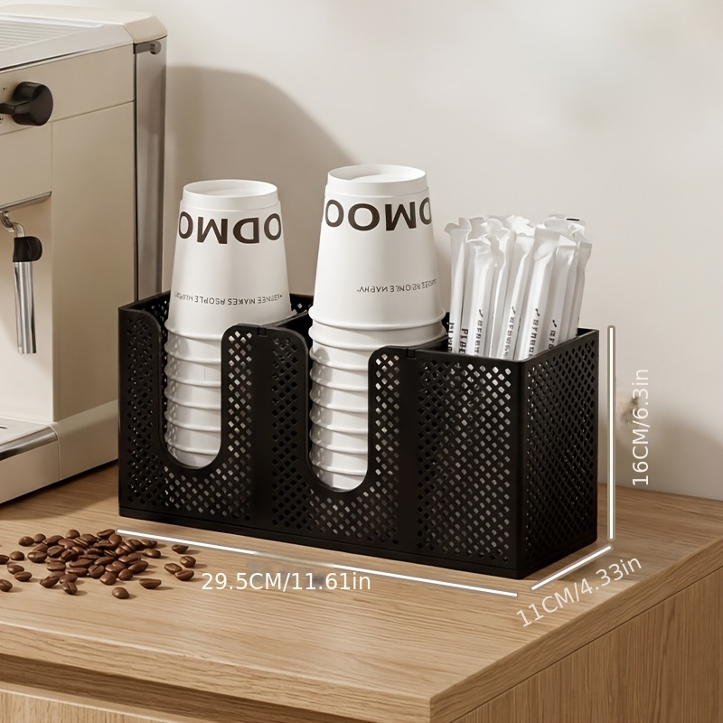 キッチンコーヒーバーメッシュ収納ラック3コンパートメント使い - Coffee Tea Paper Cups のレビューと価格