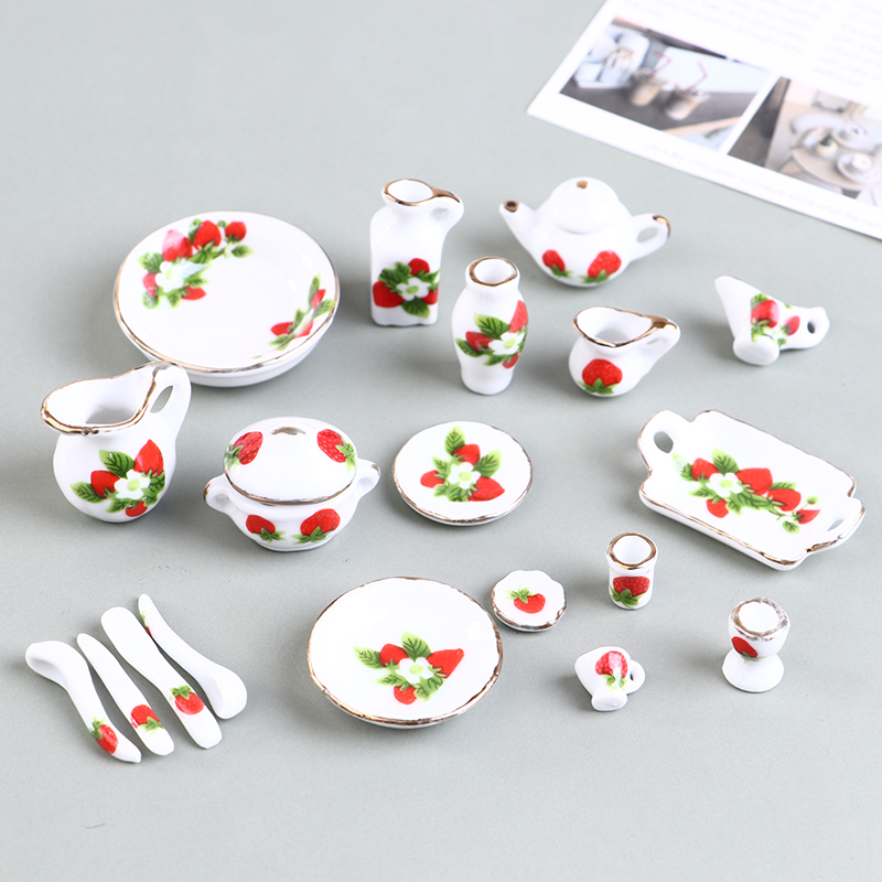 1セット1:12ミニチュアドールハウス花パッテン磁器コーヒー - Coffee Tea Sugar Set のレビューと価格