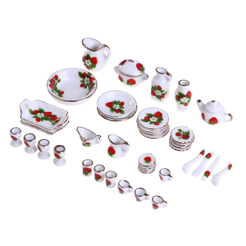 1セット1:12ミニチュアドールハウス花パッテン磁器コーヒー - Coffee Tea Sugar Set のレビューと価格