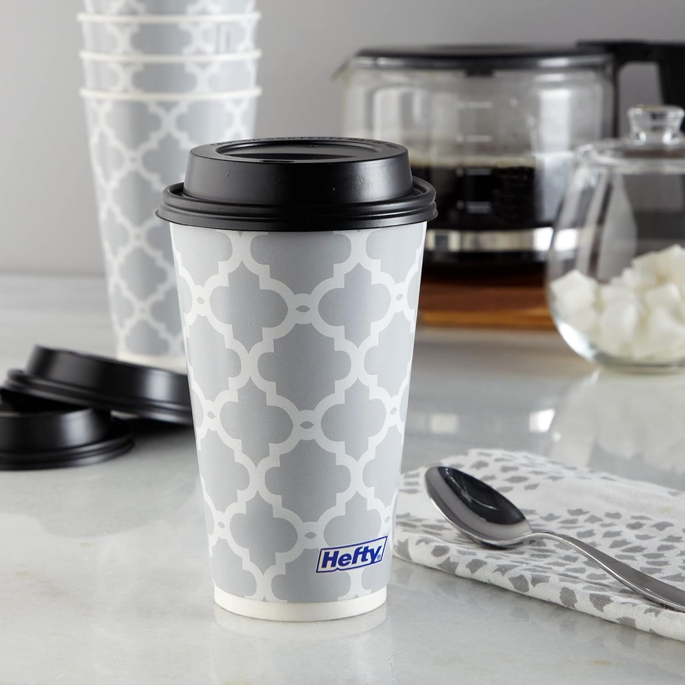 断熱紙製ホットカップ 蓋付き、16オンス 20個入り、漏れ防 - Wallpaper Coffee And Tea のレビューと価格