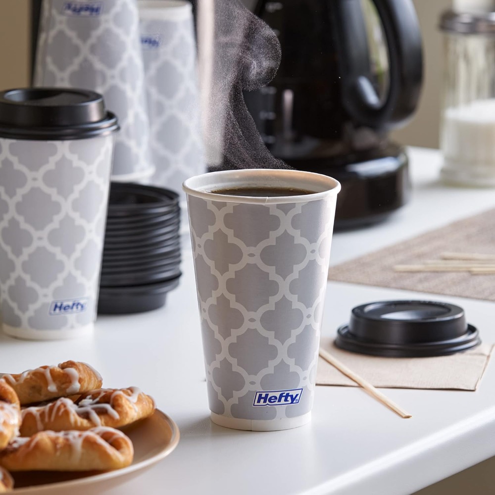 断熱紙製ホットカップ 蓋付き、16オンス 20個入り、漏れ防 - Wallpaper Coffee And Tea のレビューと価格
