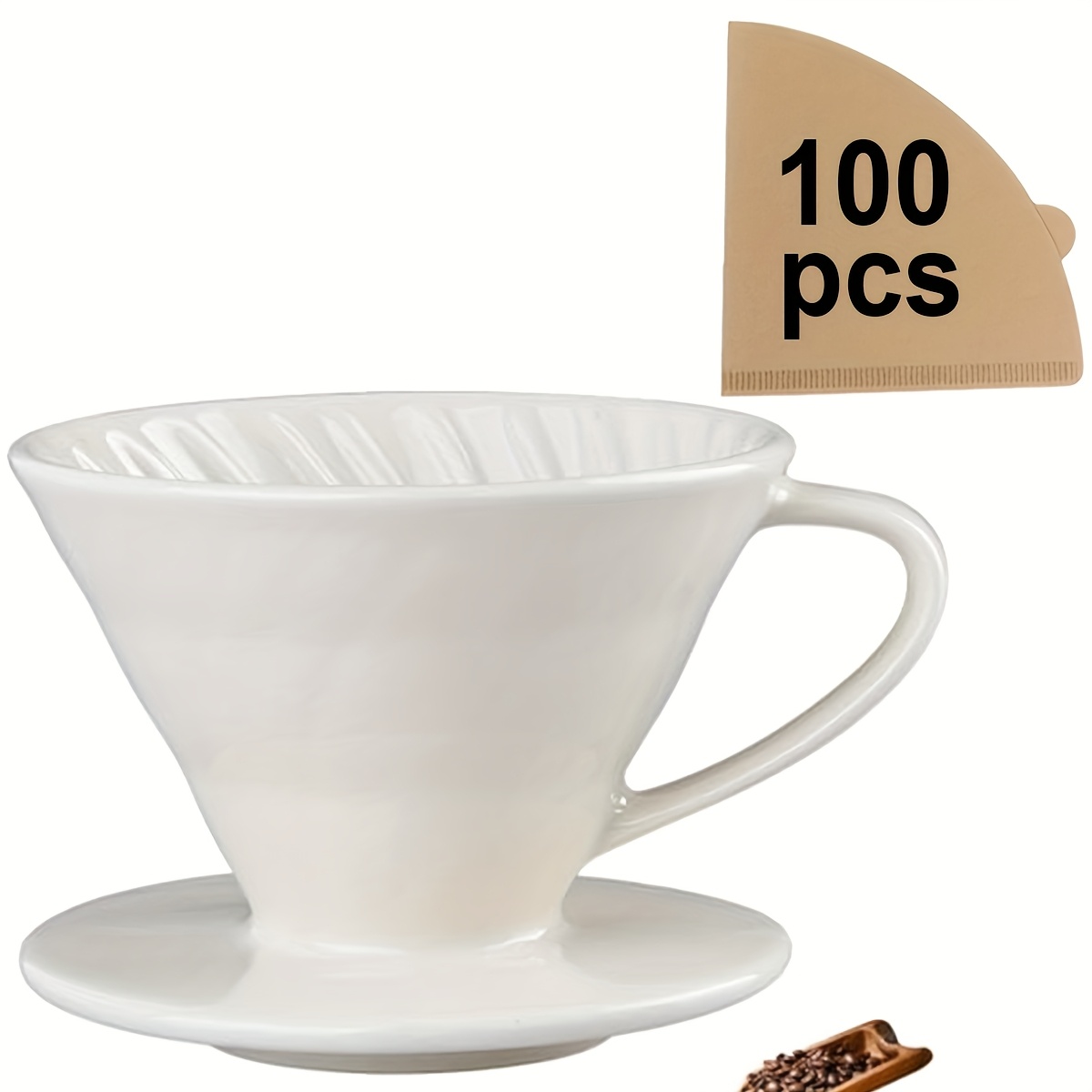 コーヒーポアオーバーメーカー、セラミックコーヒーフィルタード - Coffee Tea Paper Cups のレビューと価格