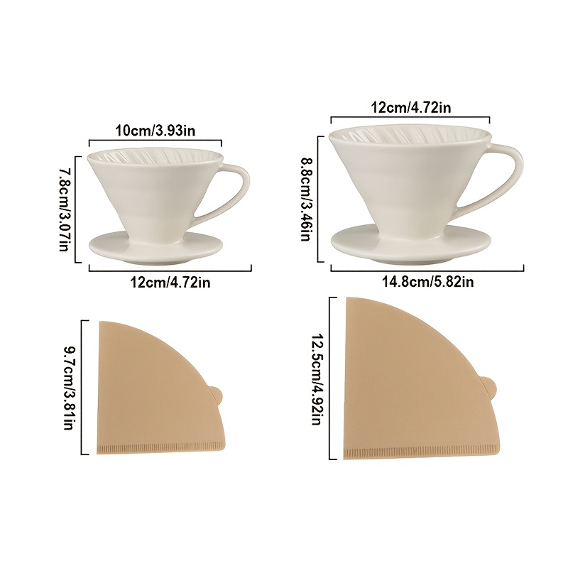 コーヒーポアオーバーメーカー、セラミックコーヒーフィルタード - Coffee Tea Paper Cups のレビューと価格