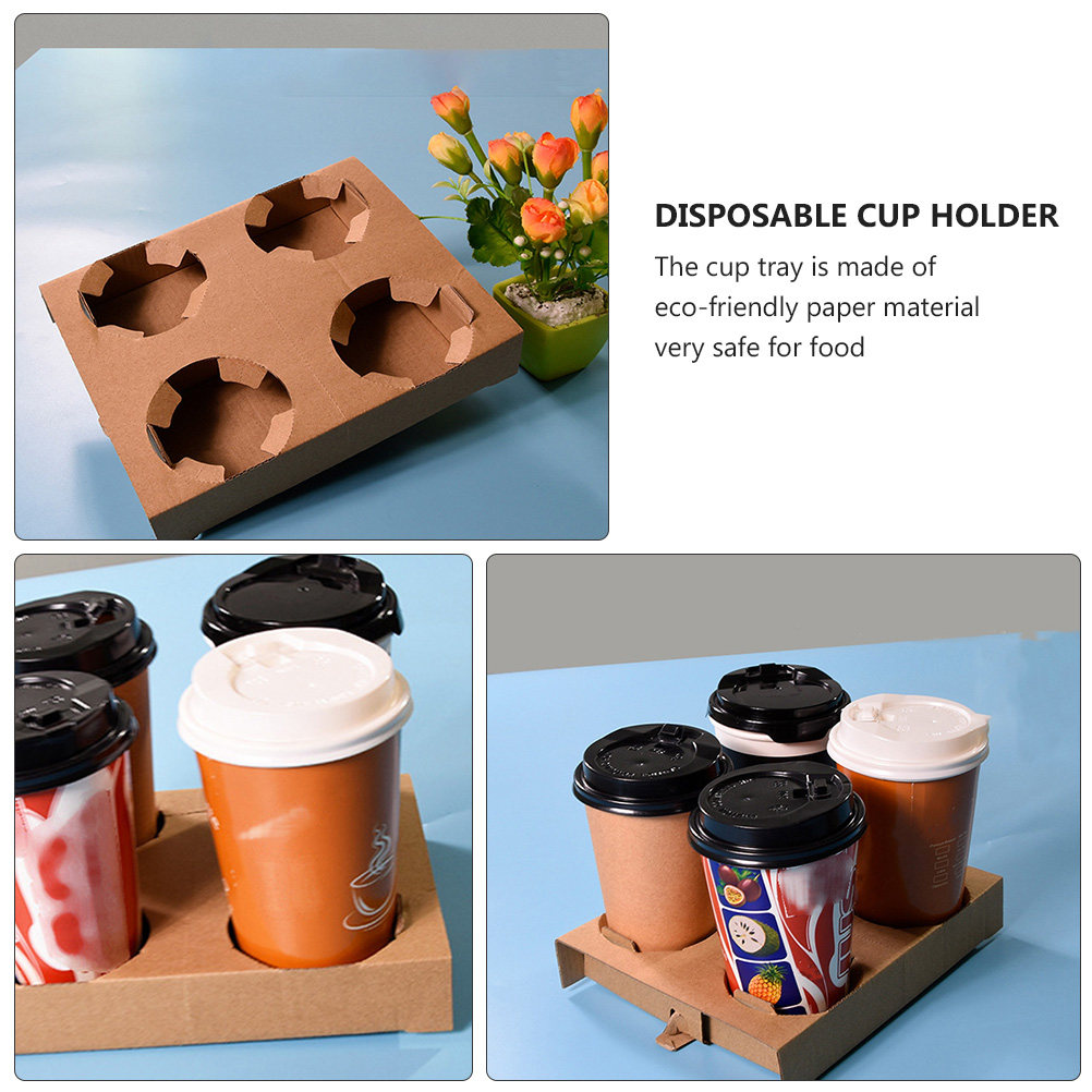 10 個環境に優しい生分解性紙ドリンクキャリアトレイコーヒー - Coffee Tea Paper Cups のレビューと価格