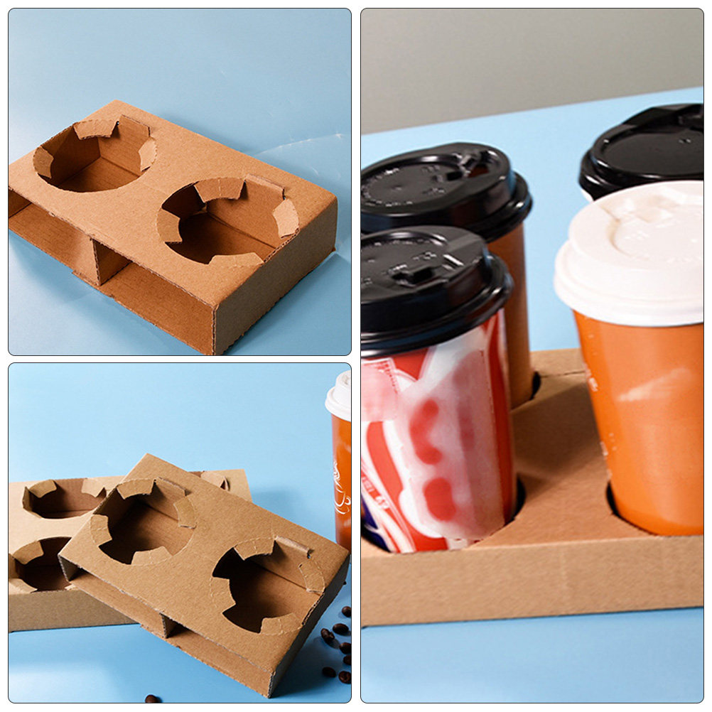 10 個環境に優しい生分解性紙ドリンクキャリアトレイコーヒー - Coffee Tea Paper Cups のレビューと価格