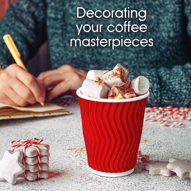 ふた付きペーパーカップ、コーヒーティーホットドリンク、使い捨 - Wallpaper Coffee And Tea のレビューと価格