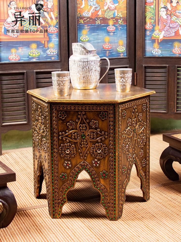 東南アジア風家具 タイの小さなコーヒーテーブル レトロなソフ - Coffee Tea Thai のレビューと価格
