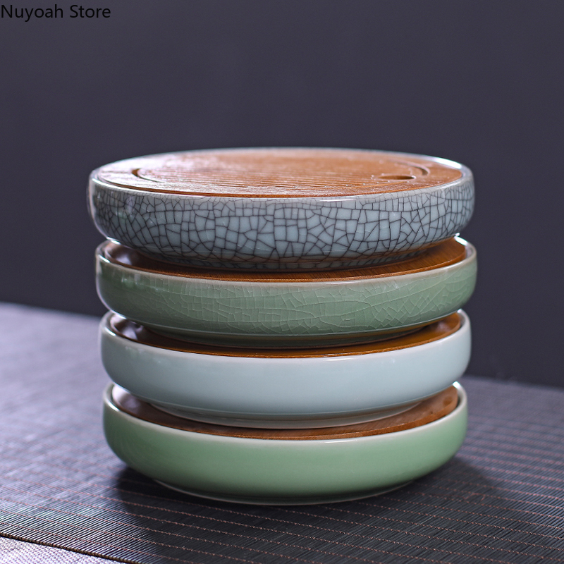 竹の麺を飲むための丸いティートレイ,水を乾燥させるためのセラ - Bamboo Tea Tray のレビューと価格