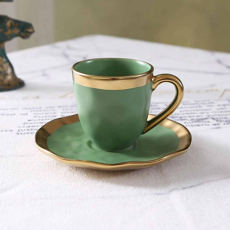 イタリアンカラー釉薬セラミック製小型コーヒーカップ＆プレート - Coffee Tea Sugar Set のレビューと価格