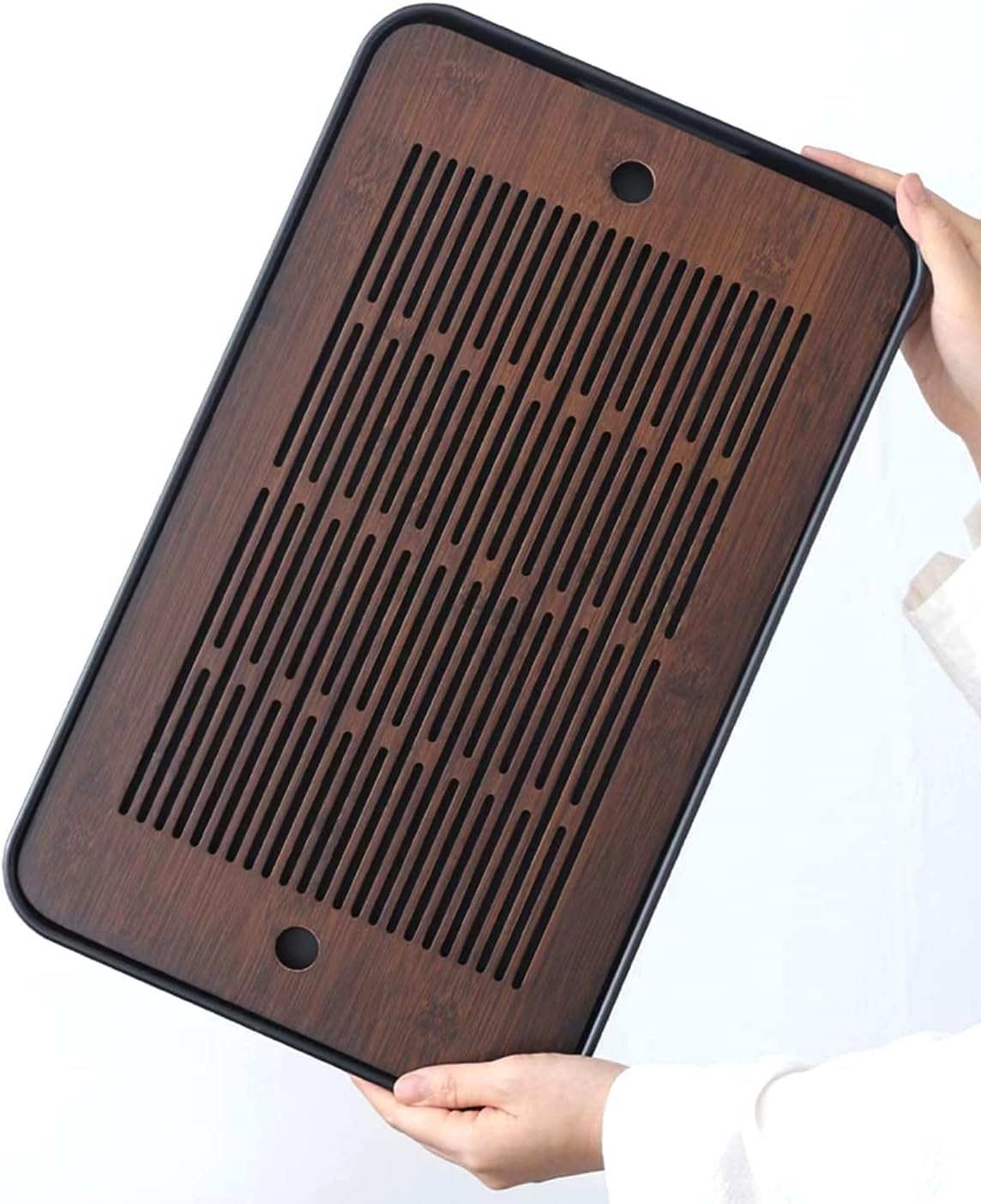 天然竹製茶盆 隠し水槽付き 取り外し可能なカンフー茶器台座  - Bamboo Tea Tray のレビューと価格