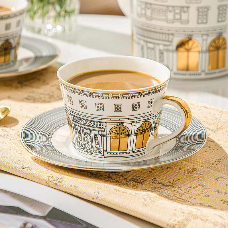 ヨーロッパの建築用カップアンドソーサー,コーヒーマグ,フレン - Coffee Tea Sugar Set のレビューと価格
