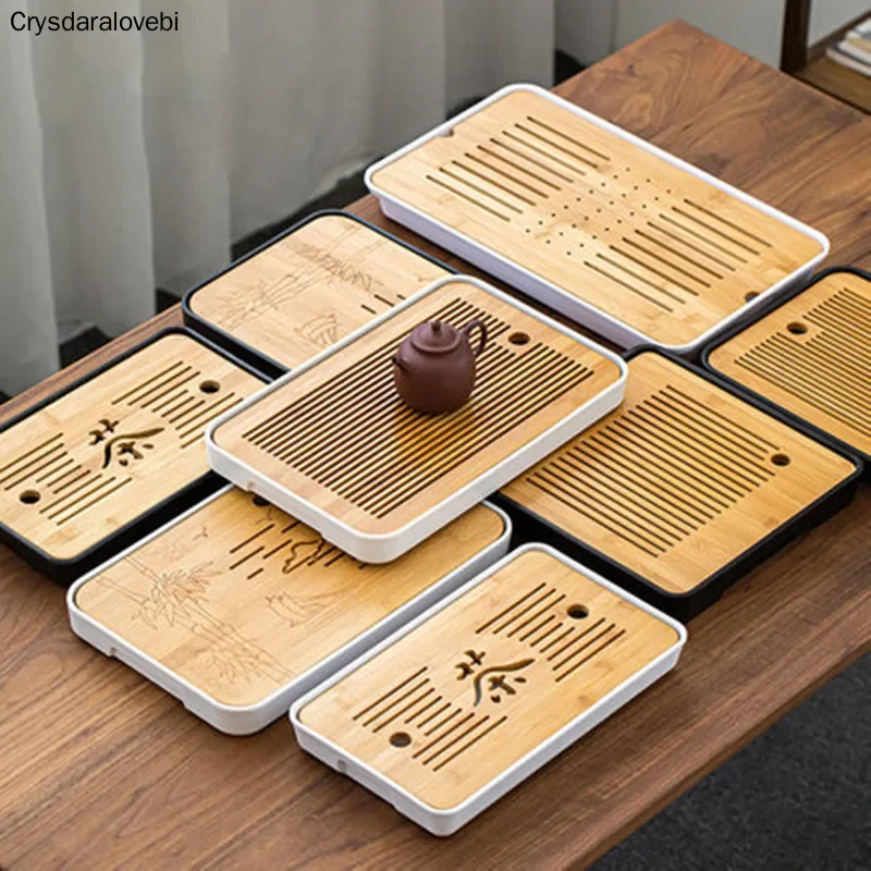 竹製茶盤 プーアル茶用茶盤 1個 水切り・水貯蔵機能付き カ - Bamboo Tea Tray のレビューと価格