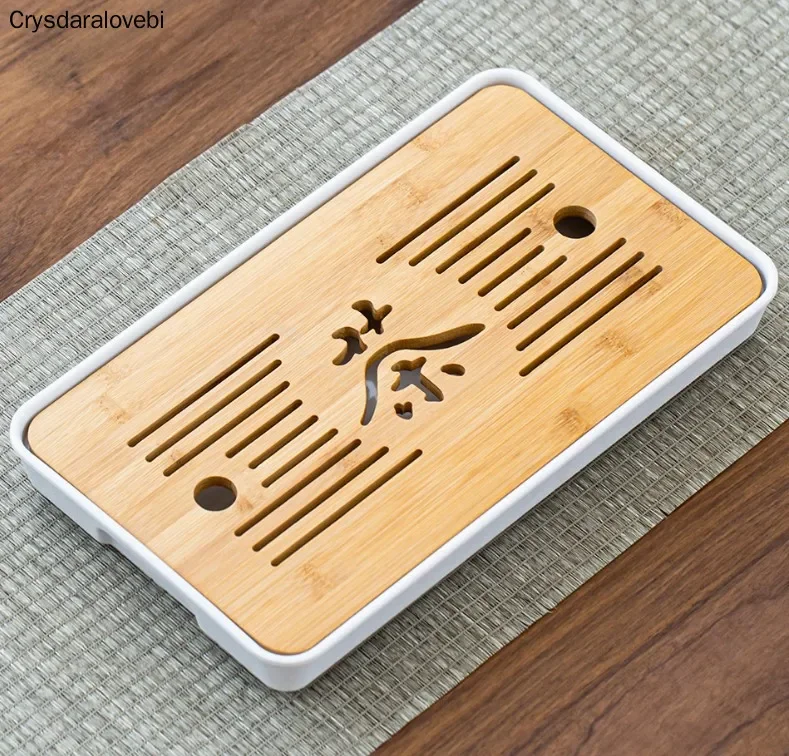 竹製茶盤 プーアル茶用茶盤 1個 水切り・水貯蔵機能付き カ - Bamboo Tea Tray のレビューと価格