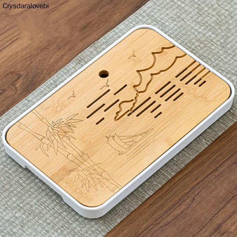 竹製茶盤 プーアル茶用茶盤 1個 水切り・水貯蔵機能付き カ - Bamboo Tea Tray のレビューと価格